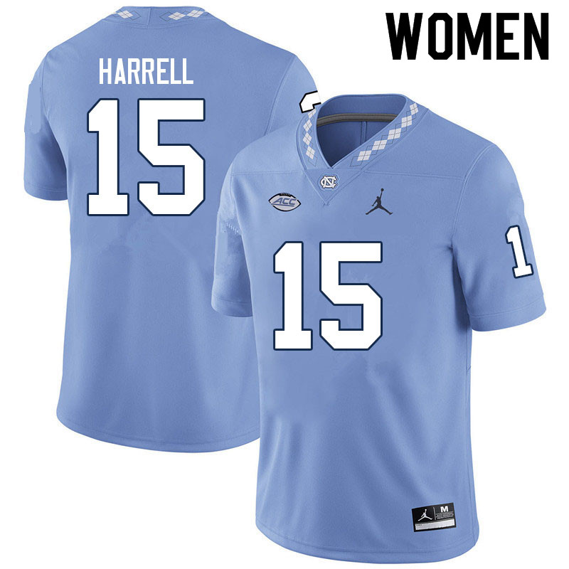 Women #15 Conner Harrell North Carolina Tar Heels College Football Jerseys Sale-Carolina Blue